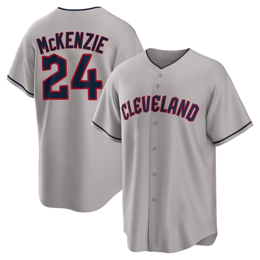 MATTH C.Guardians #24 Triston McKenzie Player Gray Game Home Stitched Jerseys