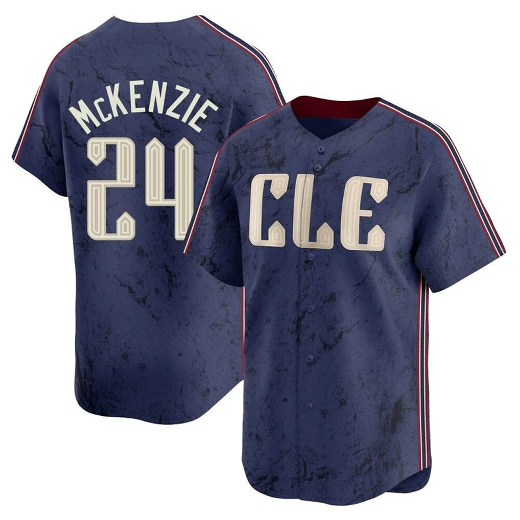 MATTH C.Guardians #24 Triston McKenzie Player Navy City Connect Limited Home Stitched Jerseys