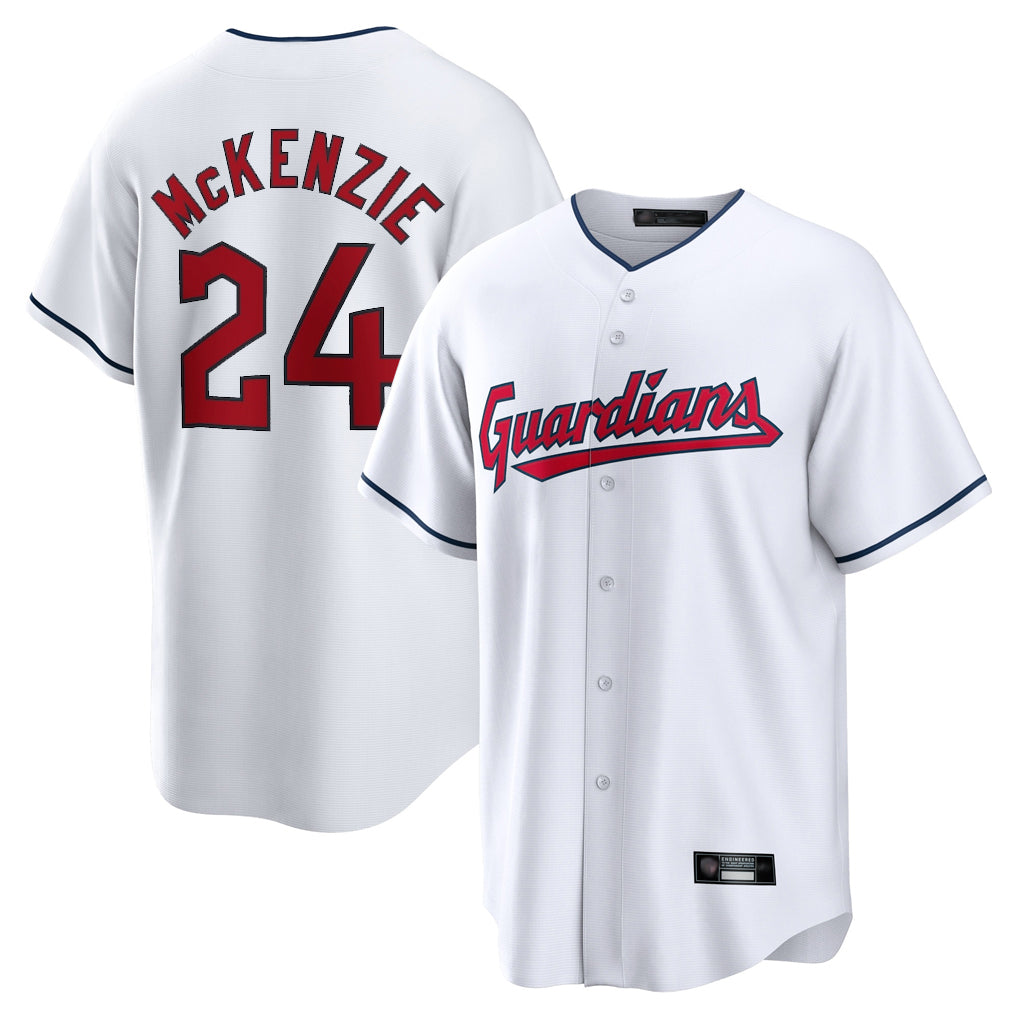 MATTH C.Guardians #24 Triston McKenzie Player White Home Game Stitched Jerseys