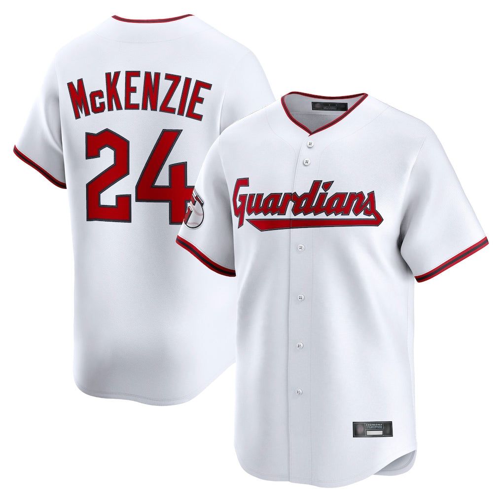 MATTH C.Guardians #24 Triston McKenzie Player White Limited Home Game Stitched Jerseys