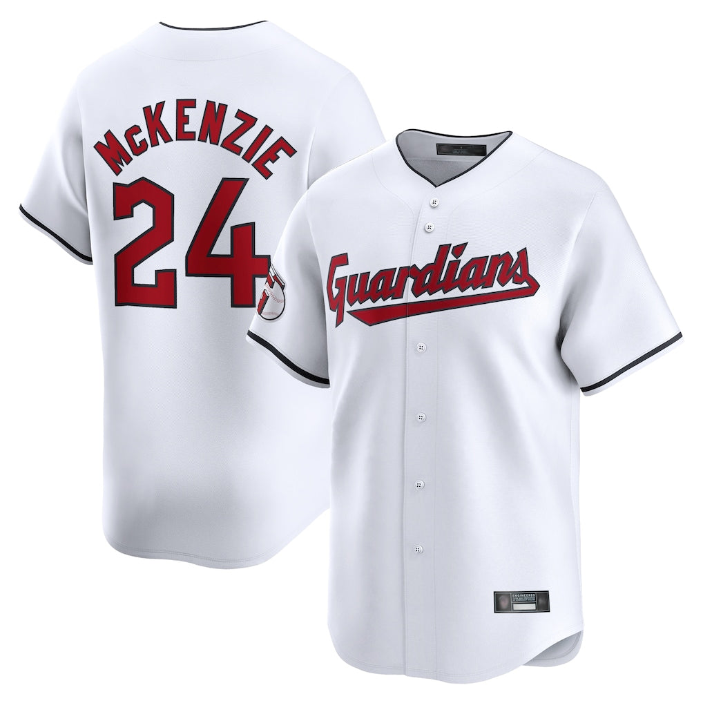 MATTH C.Guardians #24 Triston McKenzie Player White Limited Home Stitched Jerseys