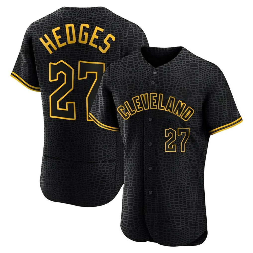 MATTH C.Guardians #27 Austin Hedges Player Black Snake Skin City Limited Elite Home Stitched Jerseys
