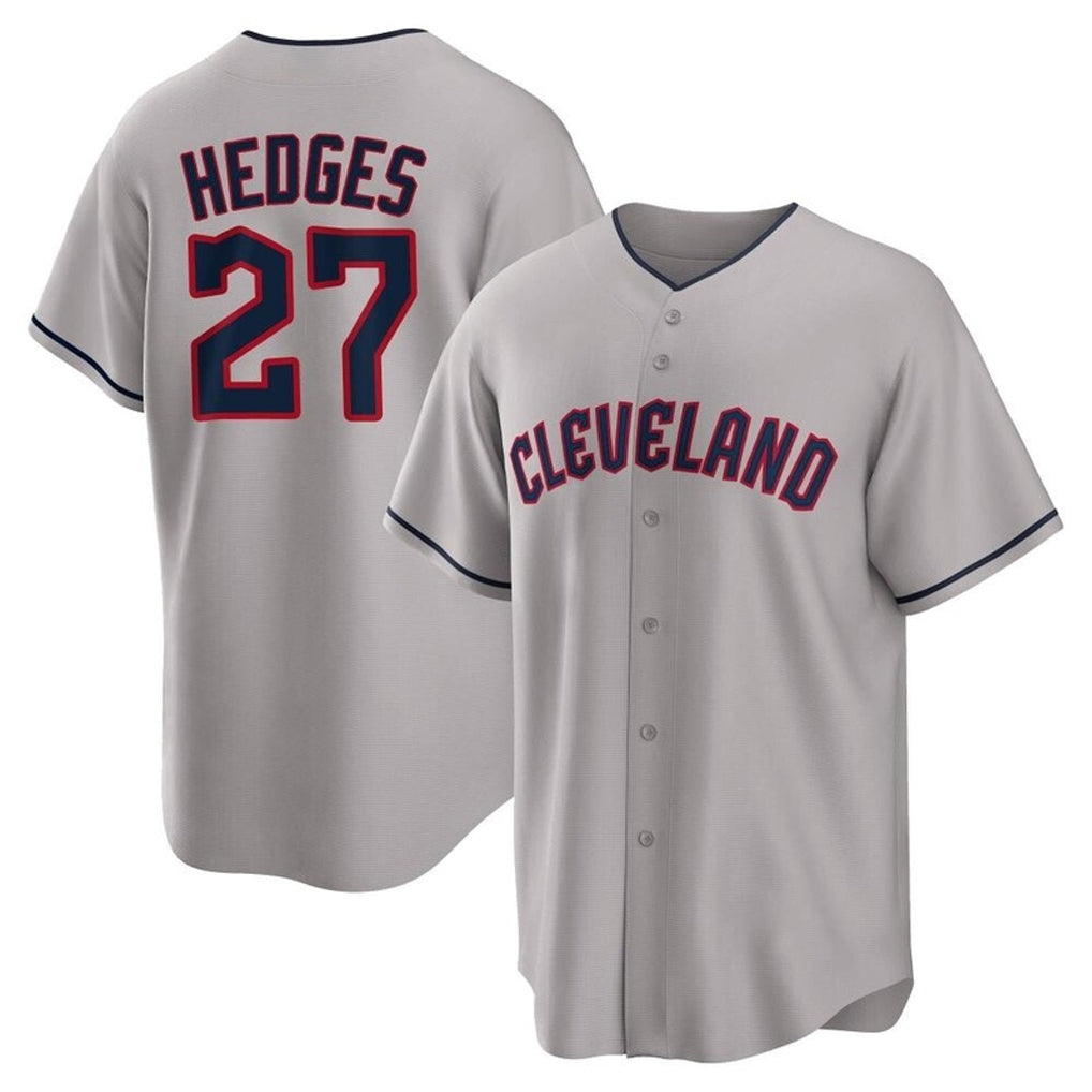 MATTH C.Guardians #27 Austin Hedges Player Gray Game Home Stitched Jerseys