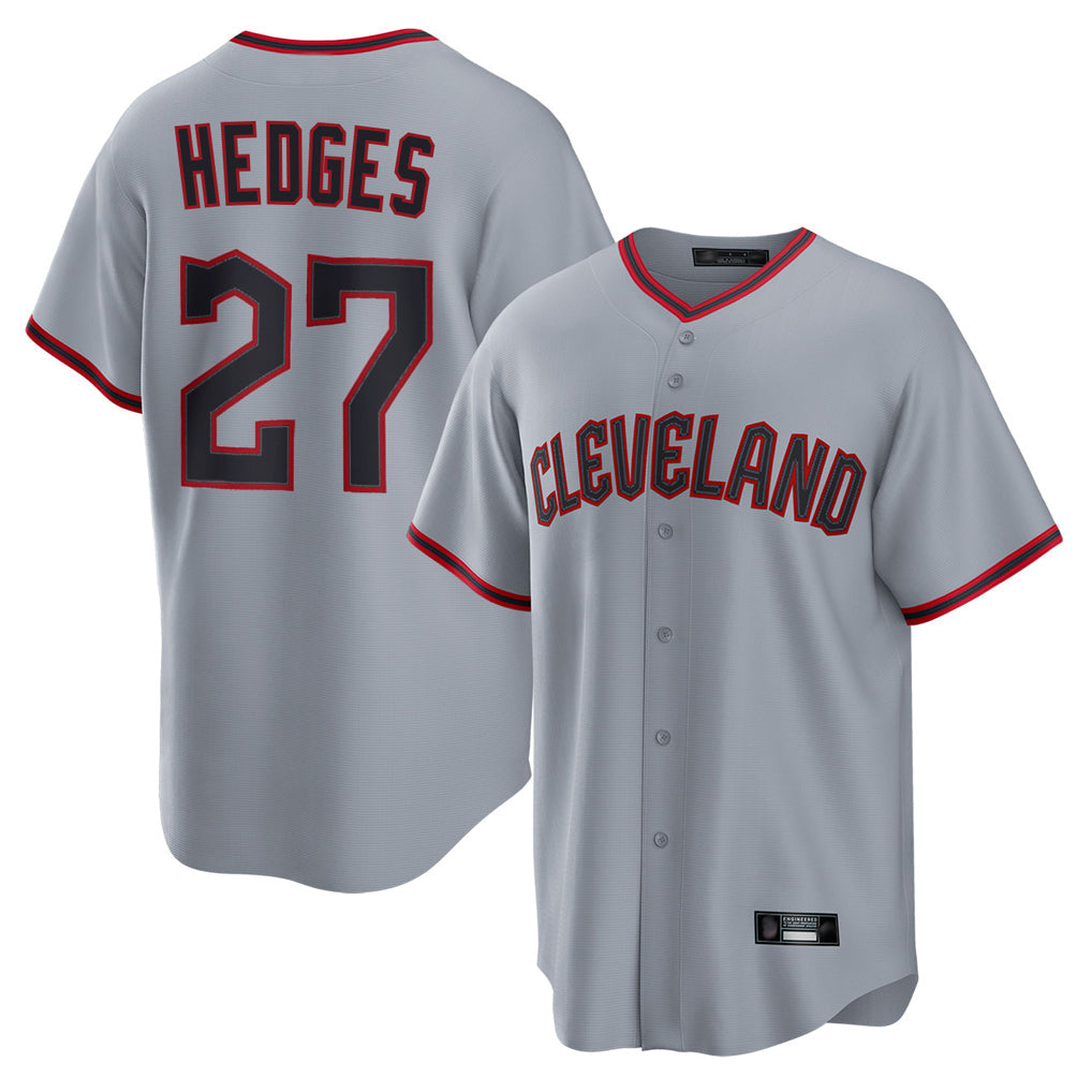 MATTH C.Guardians #27 Austin Hedges Player Gray Home Game Stitched Jerseys