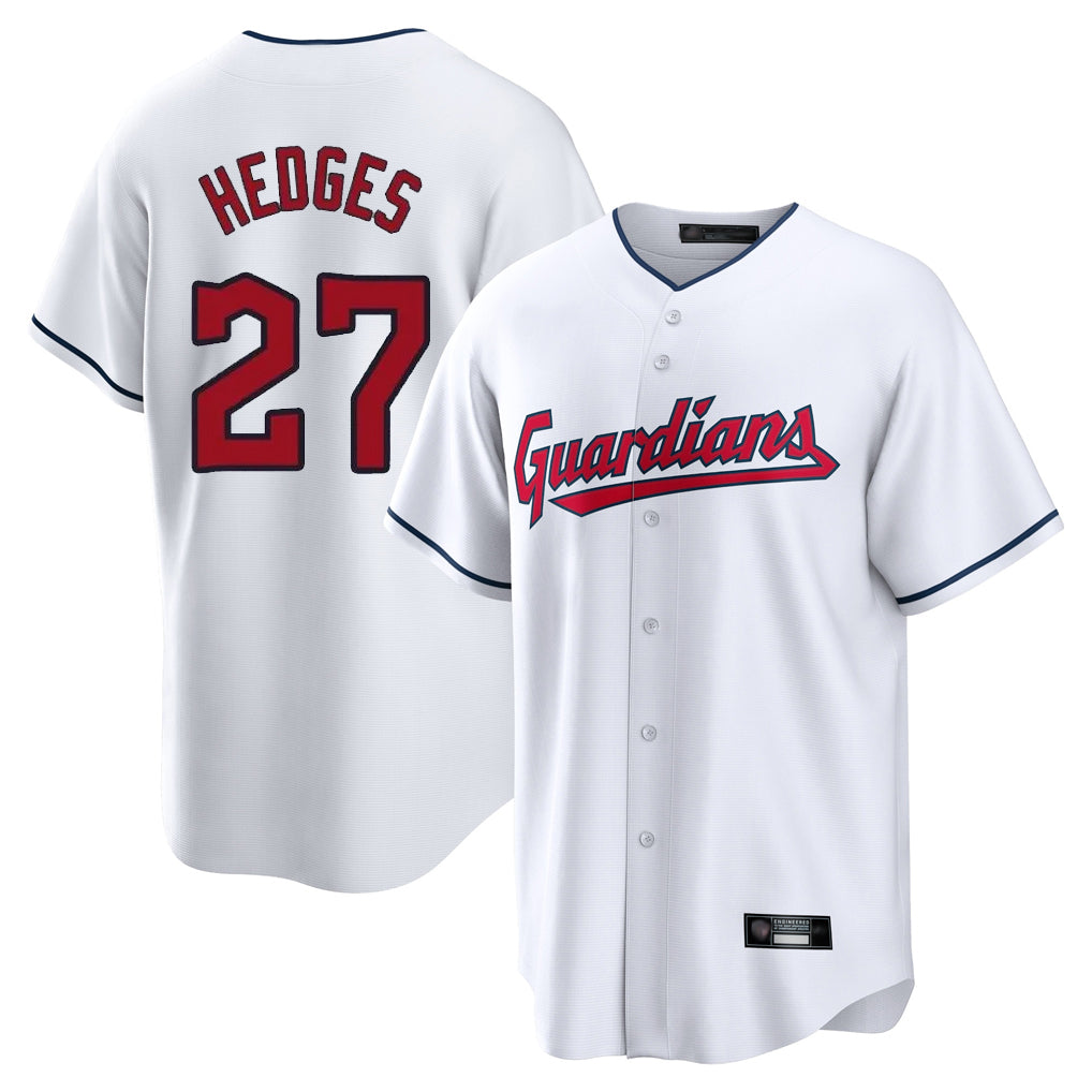 MATTH C.Guardians #27 Austin Hedges Player White Home Game Stitched Jerseys