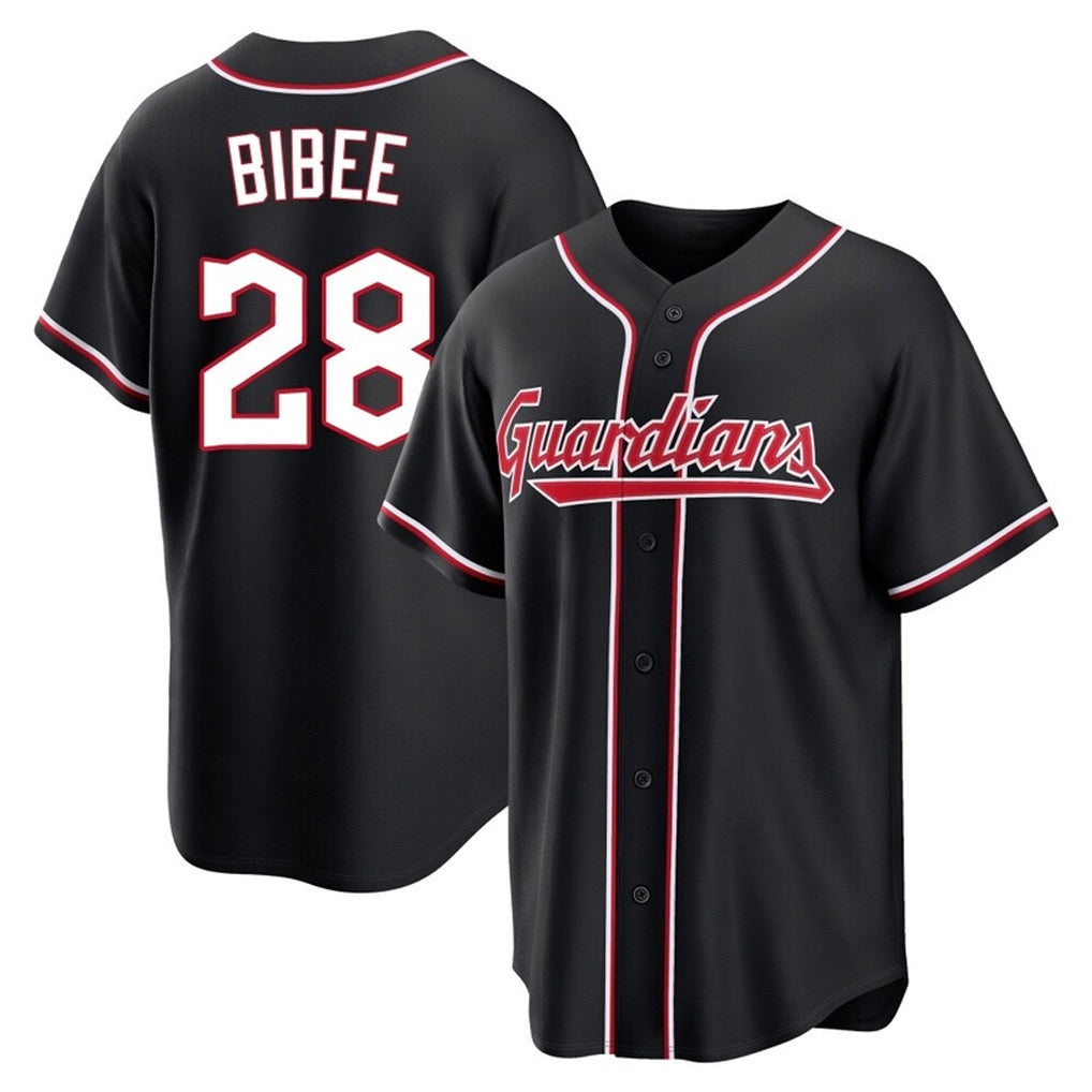 MATTH C.Guardians #28 Tanner Bibee Player Black Fashion Out Home Game Stitched Jerseys