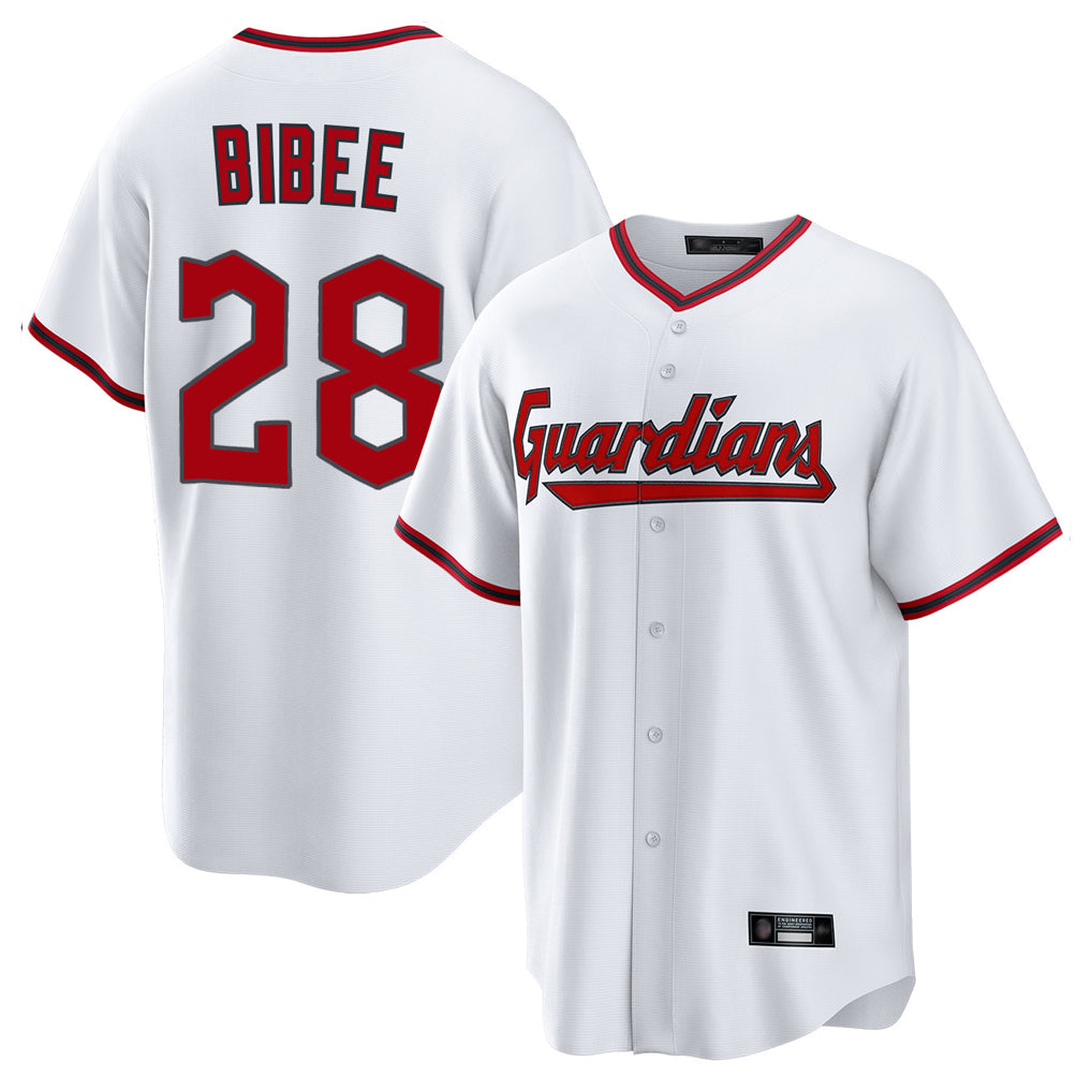 MATTH C.Guardians #28 Tanner Bibee Player White Game Home Stitched Jerseys