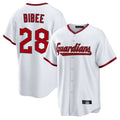 MATTH C.Guardians #28 Tanner Bibee Player White Game Home Stitched Jerseys
