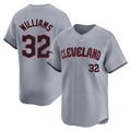 MATTH C.Guardians #32 Gavin Williams Player Gray Road Limited Home Game Stitched Jerseys