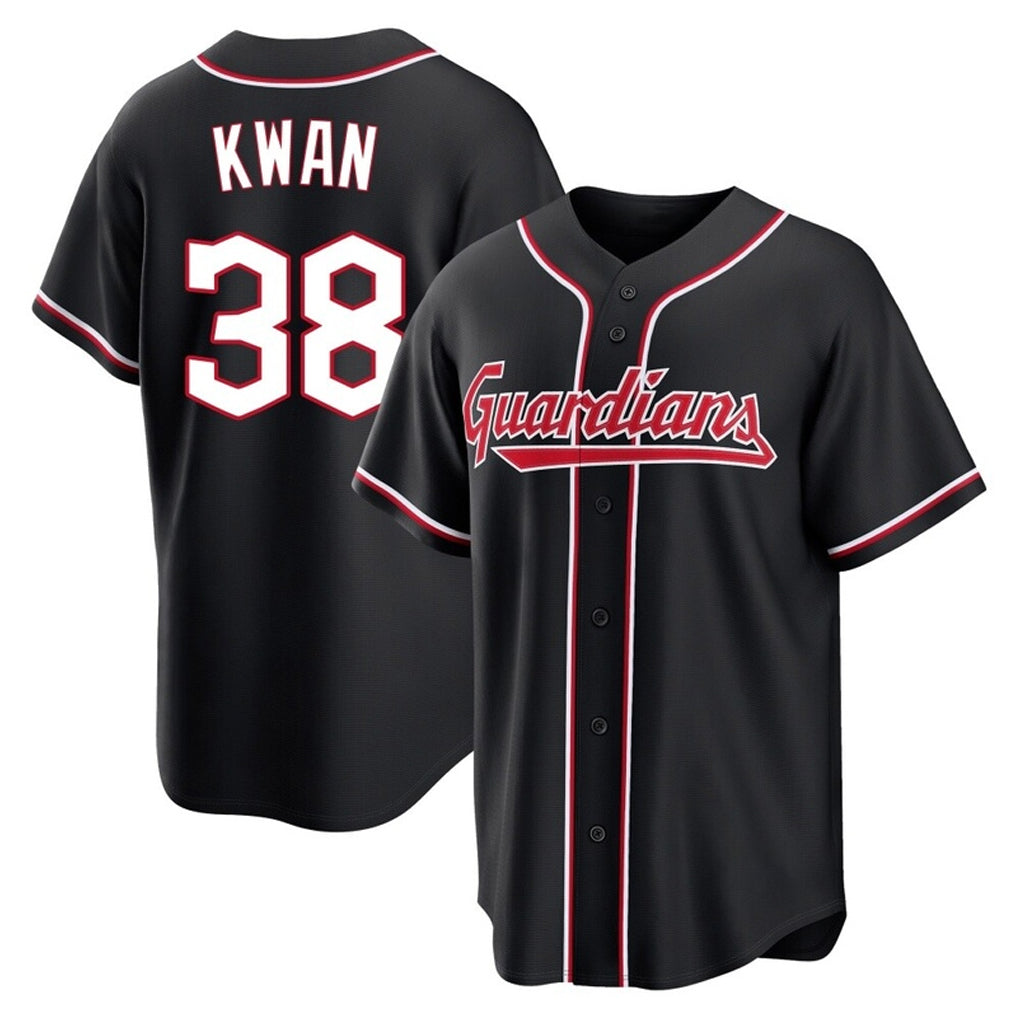 MATTH C.Guardians #38 Steven Kwan Player Black Fashion Out Home Game Stitched Jerseys