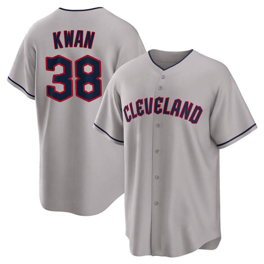 MATTH C.Guardians #38 Steven Kwan Player Gray Game Home Stitched Jerseys