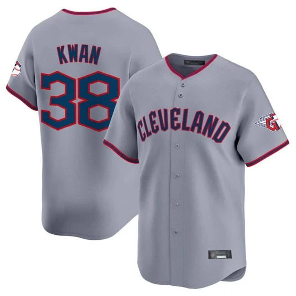 MATTH C.Guardians #38 Steven Kwan Player Gray Road Limited Home Game Stitched Jerseys