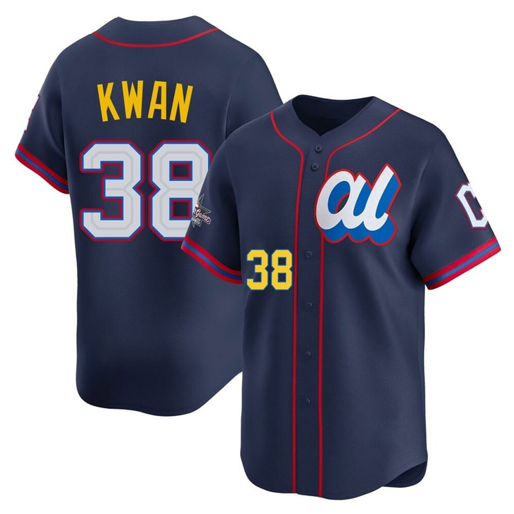 MATTH C.Guardians #38 Steven Kwan Player Navy American League All-Star Edition Limited Home Stitched Jerseys