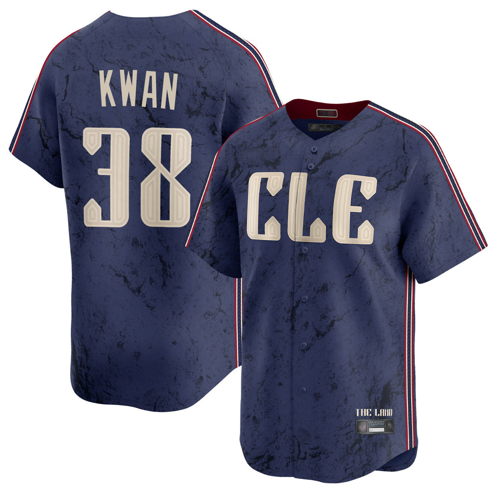 MATTH C.Guardians #38 Steven Kwan Player Navy City Connect Limited Home Stitched Jerseys