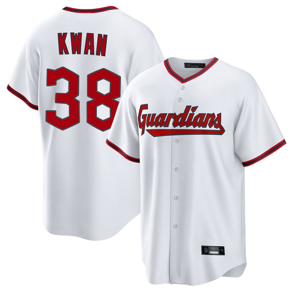 MATTH C.Guardians #38 Steven Kwan Player White Game Home Stitched Jerseys