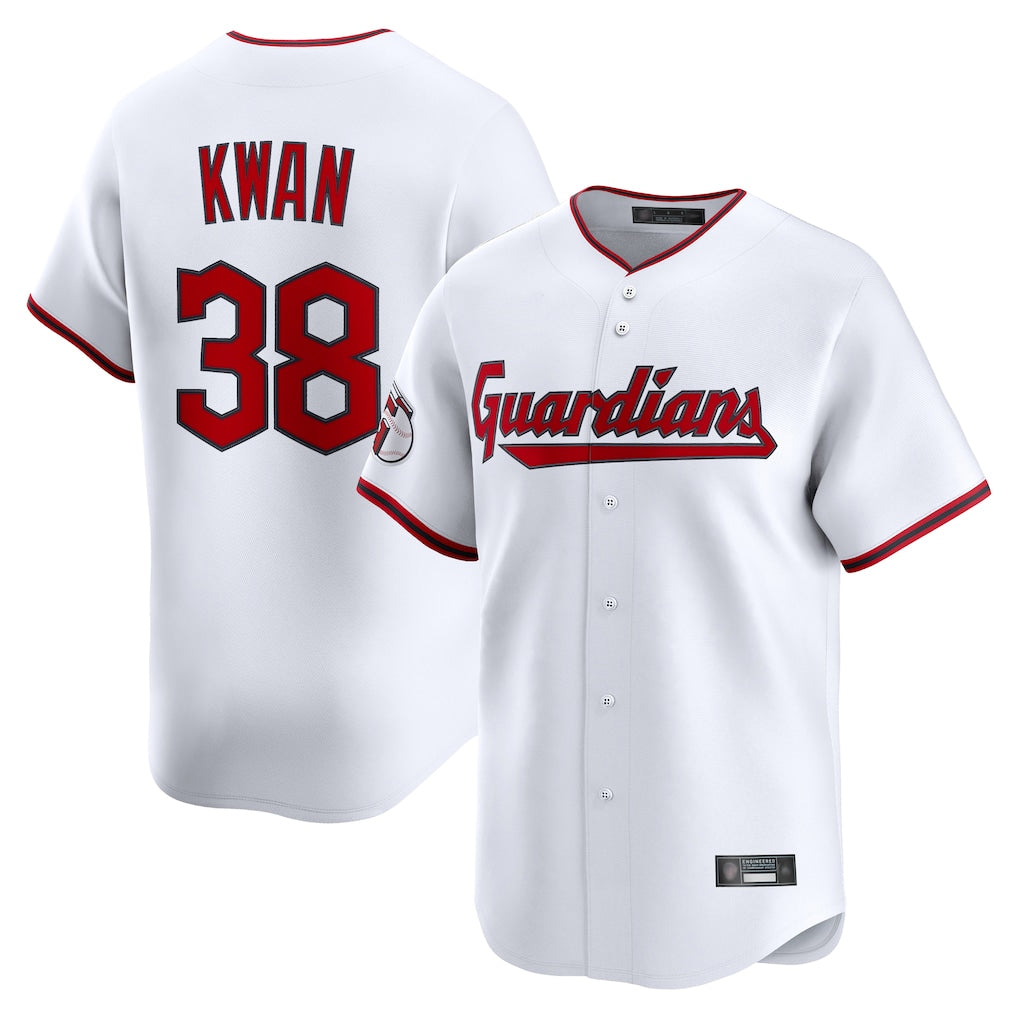 MATTH C.Guardians #38 Steven Kwan Player White Limited Home Game Stitched Jerseys