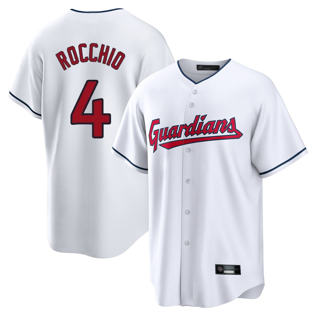 MATTH C.Guardians #4 Brayan Rocchio Player White Home Game Stitched Jerseys