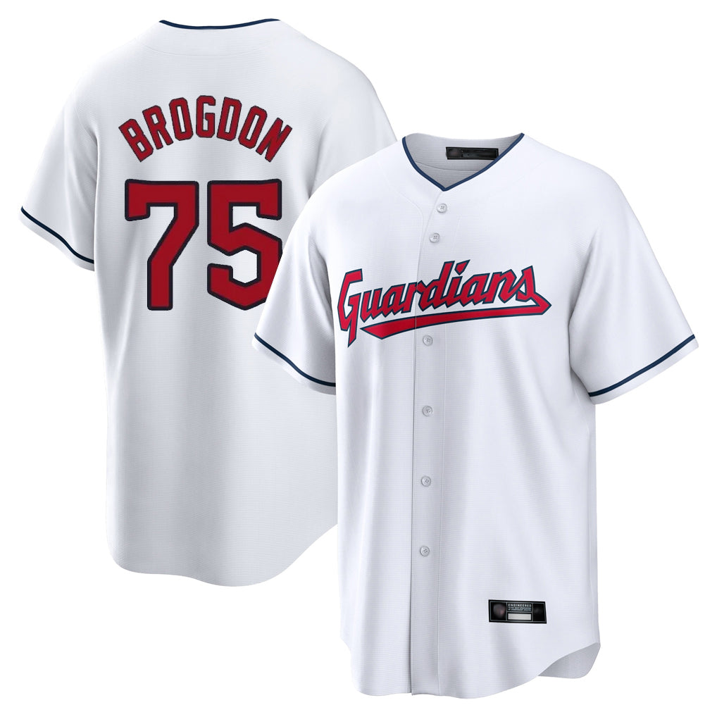 MATTH C.Guardians #75 Connor Brogdon Player White Home Game Stitched Jerseys