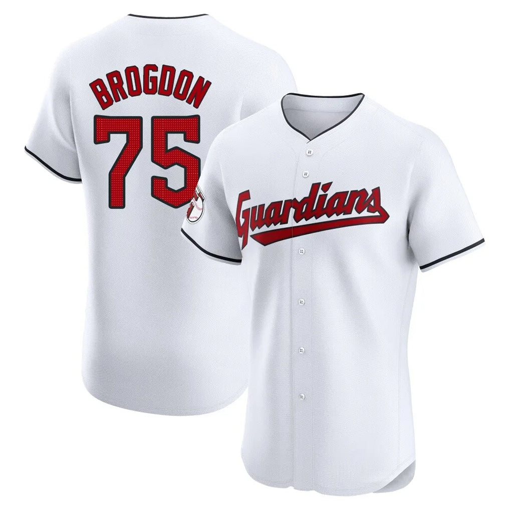 MATTH C.Guardians #75 Connor Brogdon Player White Limited Elite Home Stitched Jerseys