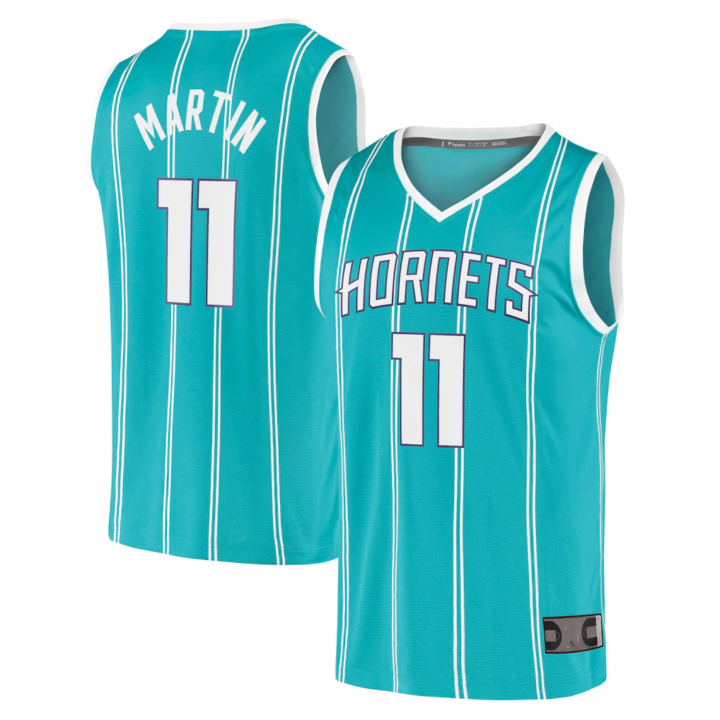 MATTH C.Hornets #11 Cody Martin  Teal Fast Break Replica Jerseys - Icon Edition