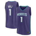 MATTH C.Hornets #1 LaMelo Ball  Purple Fast Break Replica Player Jerseys - Statement Edition