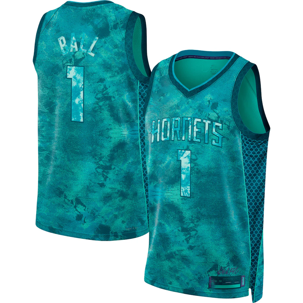 MATTH C.Hornets #1 LaMelo Ball  Teal Select Series Swingman Jerseys