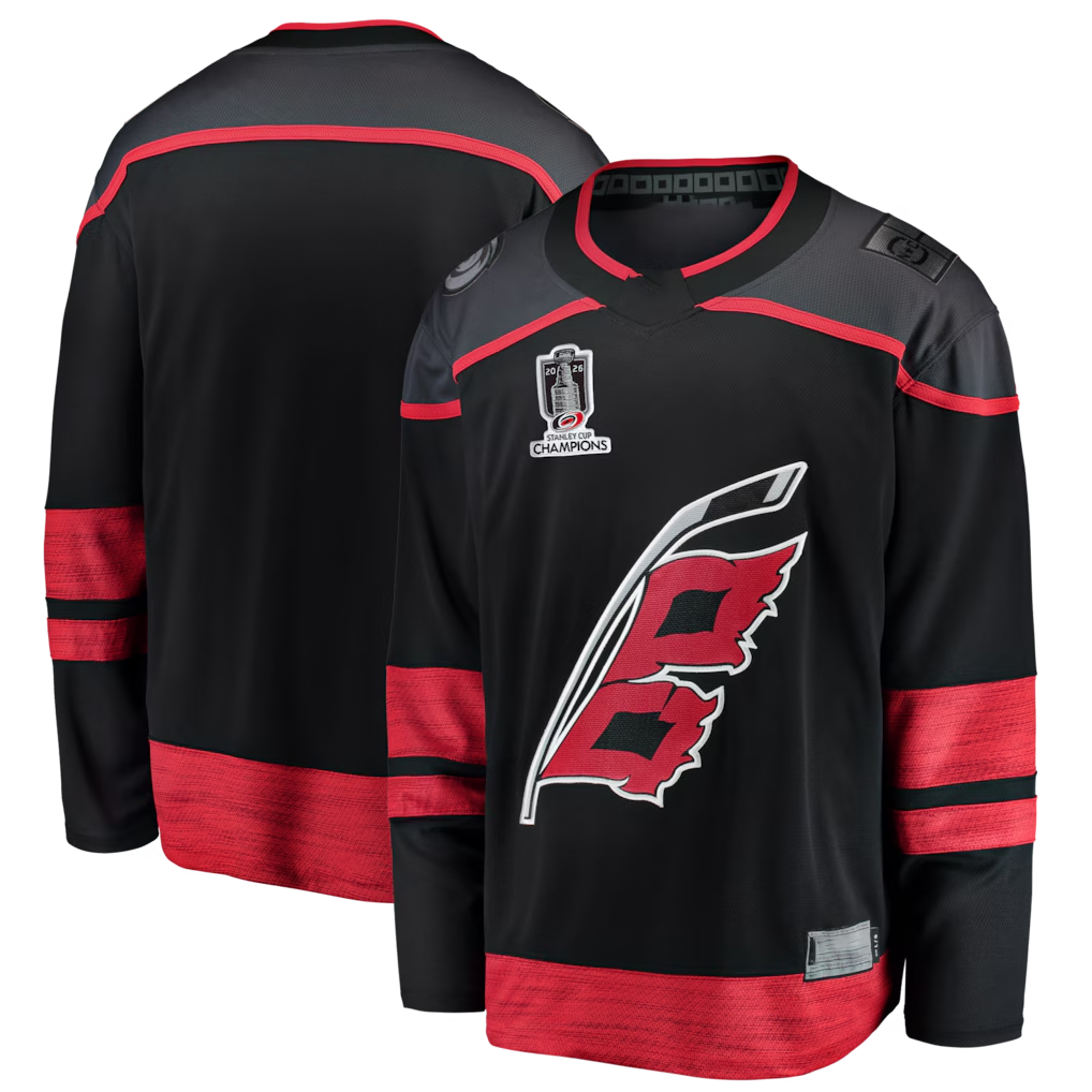 MATTH C.Hurricanes Black 2026 Stanley Cup Champions Home Breakaway Stitched Jerseys