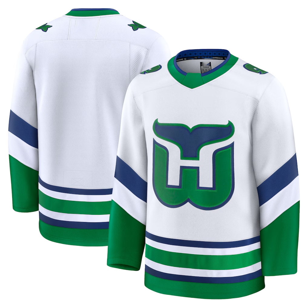 MATTH C.Hurricanes White Throwback Premium Stitched Jerseys