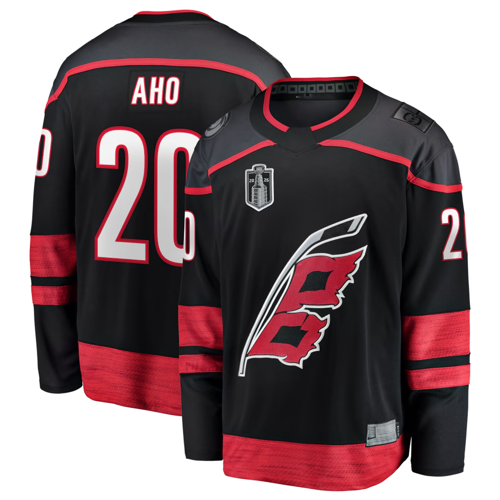MATTH C.Hurricanes #26 Sebastian Aho Black 2026 Stanley Cup Final Home Breakaway Stitched Jerseys