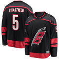 MATTH C.Hurricanes #5 Jalen Chatfield Black Home Premier Breakaway Player Stitched Jerseys