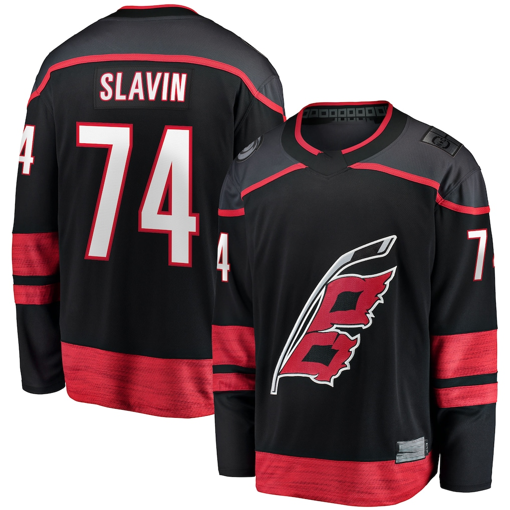 MATTH C.Hurricanes #74 Jaccob Slavin Black Home Breakaway Player Stitched Jerseys
