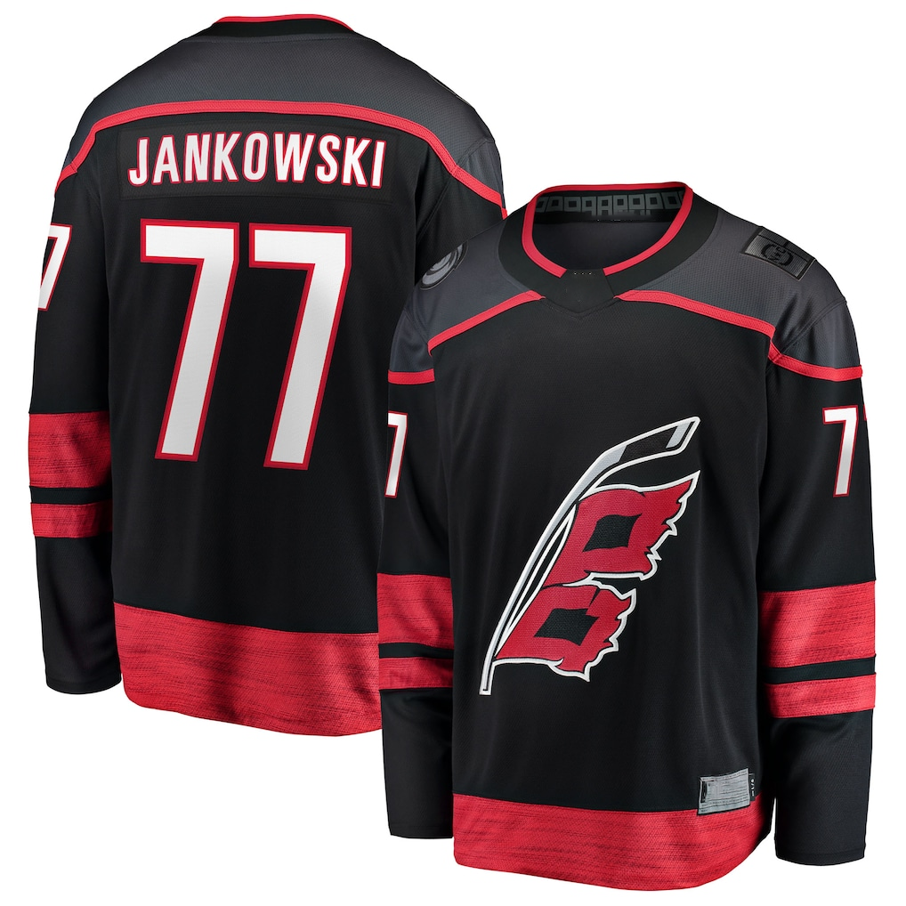 MATTH C.Hurricanes #77 Mark Jankowski Black Home Breakaway Stitched Jerseys