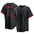 MATTH C.Reds #11 Barry Larkin Player Black City Connect Home Game Stitched Jerseys