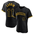 MATTH C.Reds #11 Barry Larkin Player Black Snake Skin City Limited Elite Home Stitched Jerseys