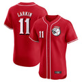 MATTH C.Reds #11 Barry Larkin Player Red Limited Elite Home Game Stitched Jerseys
