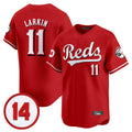 MATTH C.Reds #11 Barry Larkin Player Red Vapor Premier Limited Home Stitched Jerseys