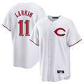 MATTH C.Reds #11 Barry Larkin Player White Home Game Stitched Jerseys
