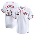 MATTH C.Reds #11 Barry Larkin Player White Speedway Classic Home Limited Stitched Jerseys
