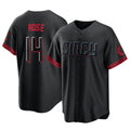 MATTH C.Reds #14 Pete Rose Player Black City Connect Home Game Stitched Jerseys