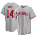 MATTH C.Reds #14 Pete Rose Player Gray Home Game Stitched Jerseys