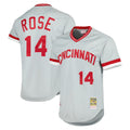 MATTH C.Reds #14 Pete Rose Player Mitchell & Ness Gray Throwback Cooperstown Mesh T-shirt Game Stitched Jerseys
