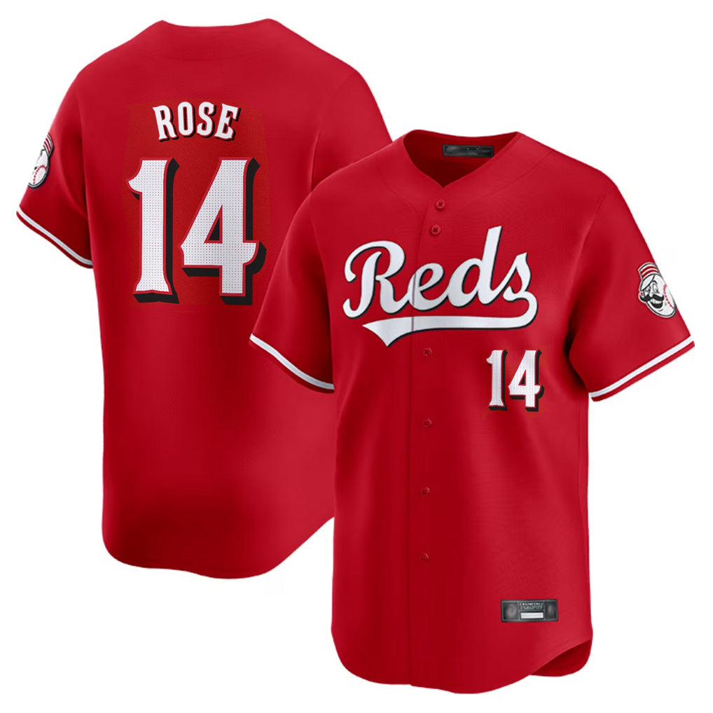 MATTH C.Reds #14 Pete Rose Player Red Home Limited Stitched Jerseys