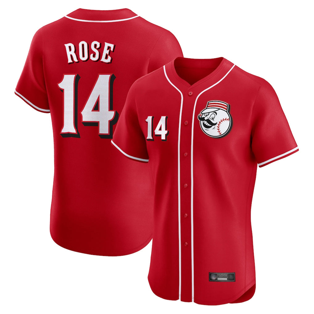 MATTH C.Reds #14 Pete Rose Player Red Limited Elite Home Game Stitched Jerseys