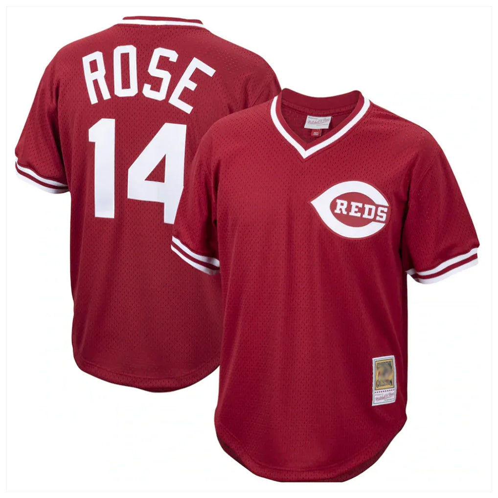 MATTH C.Reds #14 Pete Rose Player Red Throwback Cooperstown Collection Limited T-shirt Stitched Jerseys