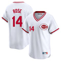 MATTH C.Reds #14 Pete Rose Player White Cooperstown Collection Limited T-shirt Home Stitched Jerseys