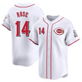 MATTH C.Reds #14 Pete Rose Player White Home Limited Stitched Jerseys