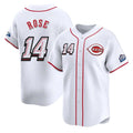 MATTH C.Reds #14 Pete Rose Player White Speedway Classic Home Limited Stitched Jerseys