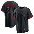 MATTH C.Reds #21 Hunter Greene Player Black City Connect Home Game Stitched Jerseys