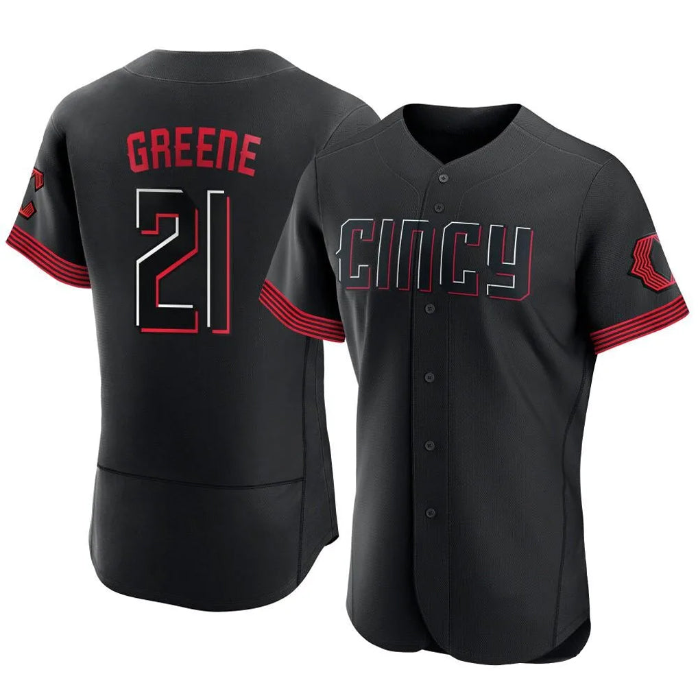 MATTH C.Reds #21 Hunter Greene Player Black City Connect Limited Elite Home Stitched Jerseys
