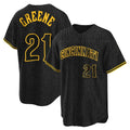 MATTH C.Reds #21 Hunter Greene Player Black Snake Skin City Home Stitched Jerseys